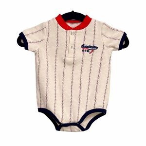 Babyworks Baseball Henley Onesie 6-9M Pinstripe